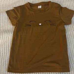 SHEIN size 120 = 6x Kitty Brown Shirt